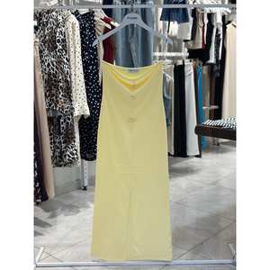 Vestido Tubo de Punto con Cuello Alto Fiori Amarillo, Elegante, Formal, Casual, Transpirable - Product Image 3