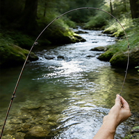Canne à pêche spinning/casting en carbone 24T, action moyenne, 1,3m-2,1m, avec guides Fuji O, pour la pêche à la truite et au black-bass - Vente en gros