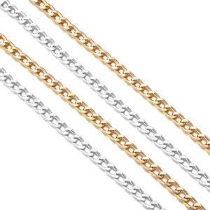 Chaîne en aluminium argentée et dorée NK Link par rouleau |   Chaînes de sac à main et chaînes d'épaule pour la fabrication de bijoux et les accessoires de sacs - Product Image 5