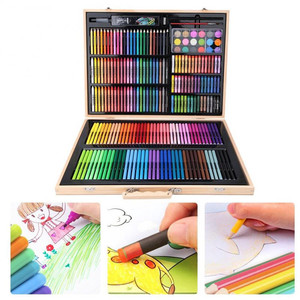 Высокое качество 251 шт. деревянный ящик Канцелярский набор художественной росписи crayon kids живопись на холсте Набор - Product Image 6