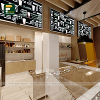 Comptoir à café, kiosque à boissons personnalisé, écologique, robuste, avec écran LED, mobilier de vente au détail minimaliste, bar à thé au lait, intérieur de café