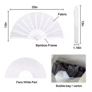 Promoción: Abanico Plegable Clásico KONGFU de 13 Pulgadas, Tradicional, para Manualidades, Música, Arte Folclórico, Poliéster, Sublimación, Bambú, Plástico - Product Image 2