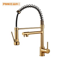 Robinet de cuisine de luxe moderne en acier, monocommande, avec douchette extractible, à poser sur plan, avec cartouche céramique, monotrou, eau chaude/froide, style ferme
