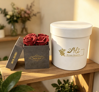 Boîtes cadeaux rondes en velours écologiques avec logo personnalisé, en carton recyclé pour l'emballage de bouquets de fleurs