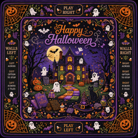 Novedad 2026: Tapete de Mahjong Plegable Moderno Americano para Halloween, Cubierta de Mesa de Goma Impermeable Antideslizante para Noches de Juego Espeluznantes
