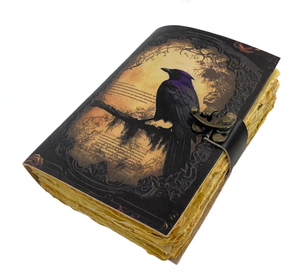 Diario Grimoire de Cuero Vintage con Diseño de Cuervo, Libro de Hechizos de Brujería, Libro de Sombras con Bordes Decorativos Hechos a Mano, Cuaderno Gótico para Escribir, Regalo - Product Image 3