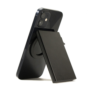 Porte-cartes RFID 2-en-1 avec fonction pop-up, grande capacité, support magnétique, portefeuille extra-plat et support de téléphone pliable - Product Image 1