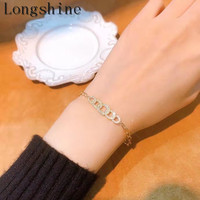 Longshine Jewelry Retaining Ring Trendy Style 18k Gold Dazzling Diamond Bracelet for Women