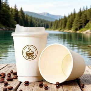 Couvercles de gobelets en papier jetables à double paroi, écologiques, avec logo personnalisé, 90 mm, 8/10/12/16 oz, pour les boutiques de café, de jus, de lait et de thé - Product Image 3