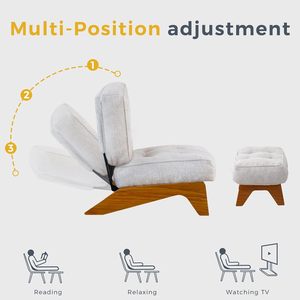Kursi ruang tamu RH Sofa kompresi tunggal kursi aksen dapat disesuaikan Ottoman bantal tebal kursi ruang duduk - Product Image 3