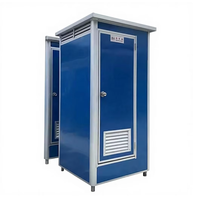 Toilettes et Douche Extérieures Portables Design Moderne Blue Sandwang – Maisons Conteneurs Contemporaines en Panneaux Sandwich pour le Camping