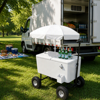 Chariot Glacière Métallique 80QT à 4 Roues avec Poignée Rigide pour Boissons et Bière – Idéal pour le Camping et les Pique-niques en Extérieur – Offre Spéciale