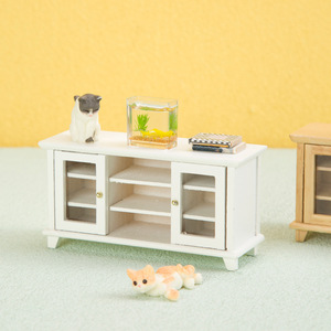 1:12 Miniature DIY Wood Toy Set for Dollhouse <b>Sideboard</b> & TV <b>Cabinet</b> Combination for TV & Furniture <b>Display</b> - Product Image 3