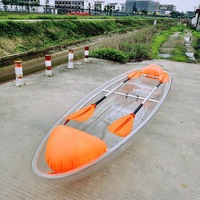 Kayak transparent en polycarbonate durable, fond transparent, pour 1 à 2 personnes sur lac, rivière, océan