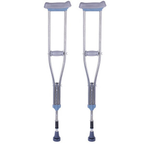 Béquilles axillaires, lot de deux, en alliage d'aluminium léger, hauteur réglable, patins antidérapants, pour personnes âgées, handicapées, blessées - Product Image 2