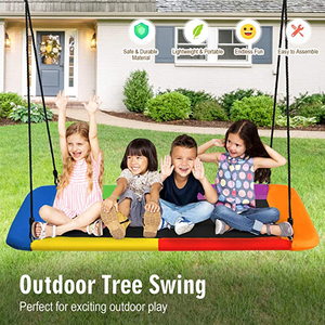 Columpio de Plataforma Ovalada <span class=keywords><strong>Gigante</strong></span> para Niños y Adultos - Tela Impermeable de 700 lb, Columpio Volador Grande para Interiores y Exteriores - Product Image 6