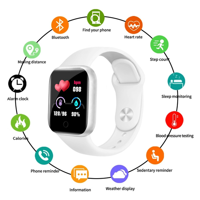 D20s Y68 Montre Homme Smart Watch Android Waterproof Call Reminder Sports Screen Smart Bracelet USB Direct Charge Smartwatch Men