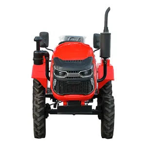 12hp 12-20hp water cooling diesel engine 4 wheel red agricultural farming hand walking behind mini tractor with CE