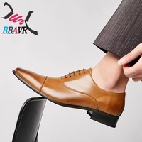 Hochwertige Britische Herren-Oxfordschuhe mit Schnürung aus Echtem Leder, PU-Futter, Rutschfest, für Büro und Formelle Anlässe