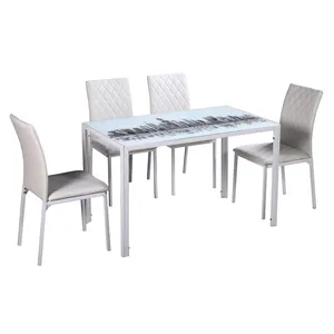 Set tavolo da pranzo e sedia, piano moderno in fibra di vetro 4 posti Yi, economico e classico, campione gratuito