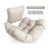 Fauteuil lounge en rotin PE avec coussin, fauteuil inclinable sur pieds pour jardin, patio, balcon, extérieur