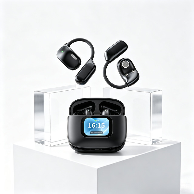 LX-80 TWS Earbuds Long-Endurance Open Ear Headphone with Big Screen LED Battery Indicator Intelligent AI Calling Touch Control