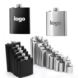 Fiaschetta in Acciaio Inox Opaco Nero Personalizzabile con Logo, 6oz 7oz 8oz 9oz 10oz 12oz, per Liquori e <span class=keywords><strong>Whisky</strong></span> - Product Image 1