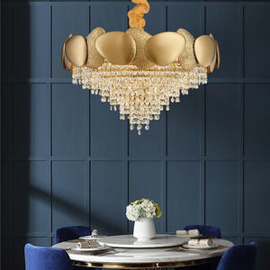 American Hotel Home Decoration Hanging <b>Lights</b> Luxury Gold Led Crystal Raindrop <b>Chandeliers</b> - Product Image 1