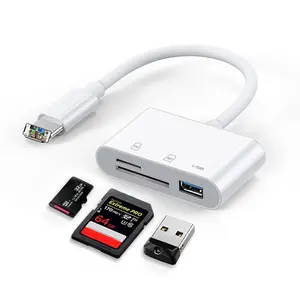 OTG 3合1转换器IOS SD TF读卡器适配器，适用于Iphone Ipad即插即用闪电到微SD适配器