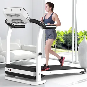 Treadmill lipat listrik, perakitan mudah bermotor berlari mesin Jogging penggunaan rumah Treadmill