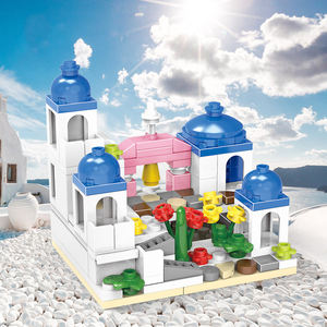Mini Faro <span class=keywords><strong>de</strong></span> Santorini, <span class=keywords><strong>Castillo</strong></span> rosa, casa triangular, partículas pequeñas, juego <span class=keywords><strong>de</strong></span> bloques <span class=keywords><strong>de</strong></span> construcción MOC, juguete <span class=keywords><strong>de</strong></span> plástico al por mayor - Product Image 4