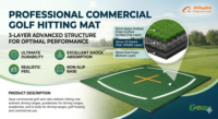 Tapis d'entraînement et d'enseignement de golf Yousee en matériau PA, épaisseur 35 mm, 1500x1500 mm, durable, pour practice de swing sur driving range, lignes croisées