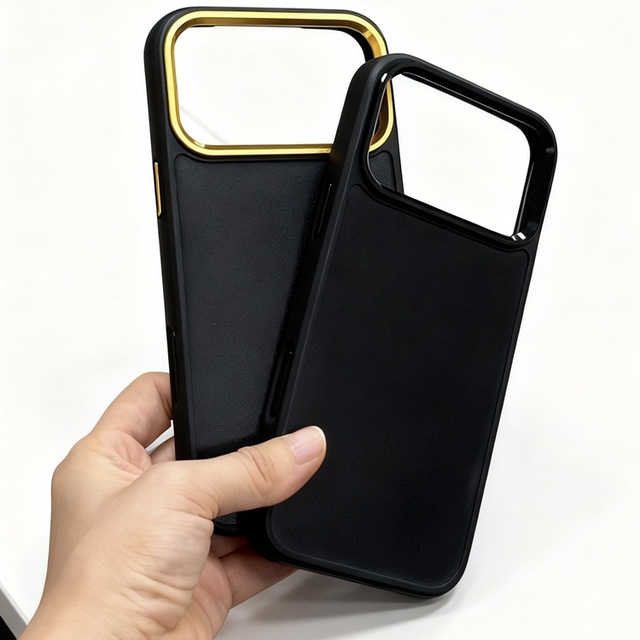 Luxury Quality Plated Metal Camera Grooved Phone Case for iphone 18 17 16 15 14 Pro Max Blank Phone Cover With Metal Camera Ring