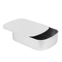 Boîte en métal rectangulaire vide pour matcha, à ouverture coulissante, petite boîte en fer blanc, emballage