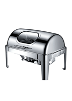 Nouveau style – Réchaud de buffet d'hôtel SIR en acier inoxydable isolé pour restaurant, avec couvercle rabattable, modèle S24073003, logo personnalisé