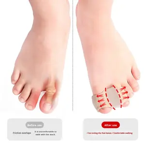 Séparateur d'orteils pour hallux valgus, orthèse de séparation des os du pied, avec double trou en fibre, pour orteils superposés - Product Image 3