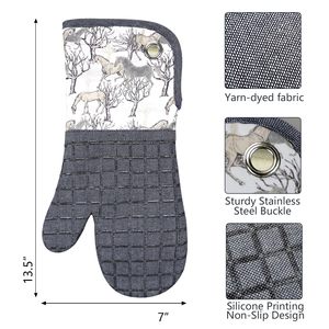 Outils de pâtisserie, gants de four en coton, logo personnalisé créatif, résistance à la chaleur, gants de four en coton épais - Product Image 2