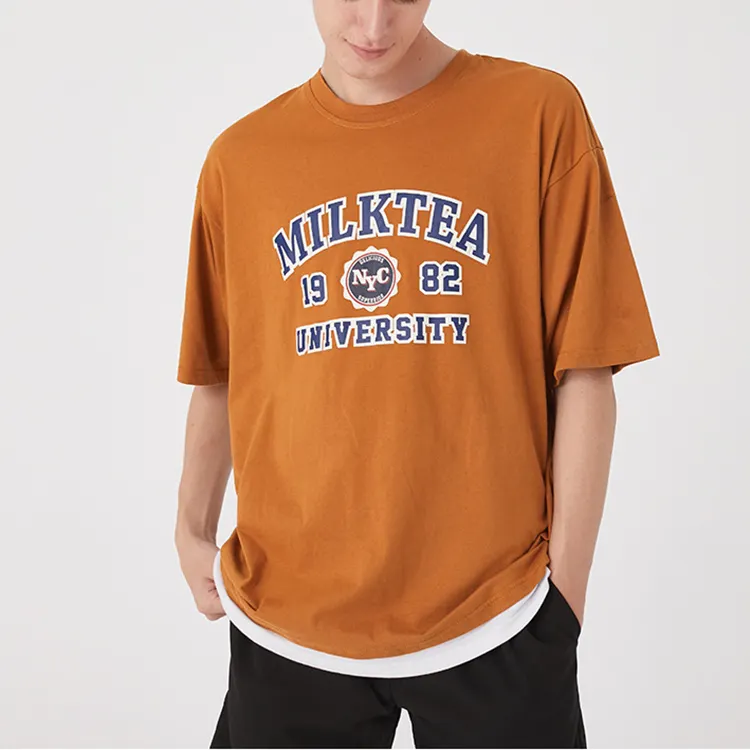 T-Shirt oversize stampa Dtg su maglietta Comfort colori magliette con Logo personalizzato stampato