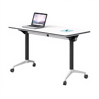 Meubles de formation de bureau, table pliante portable avec réglage en hauteur et roulettes, bureau pliable pour réunion, ordinateur portable