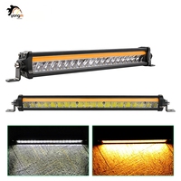 Barre lumineuse LED 14 pouces 300W, double couleur blanc-jaune, pour conduite tout-terrain, lampe de travail, DRL ambre, 12V 24V pour 4x4, ATV, SUV, UTV, camion, pick-up