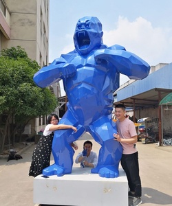Estatua de Gorila Wild <span class=keywords><strong>Kong</strong></span> para Decoración de Paisajes, Escultura de Animal en Fibra de Vidrio, Suministro de Fábrica - Product Image 5