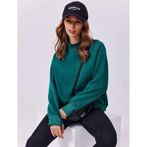 เสื้อสเวตเชิ้ตคอเต่าแขนยาวสำหรับผู้หญิงของ FOXA ผ้าฟลีซบุซับในแบบลำลองพร้อมกระเป๋าข้างและช่องสำหรับนิ้วโป้ง - Product Image 4