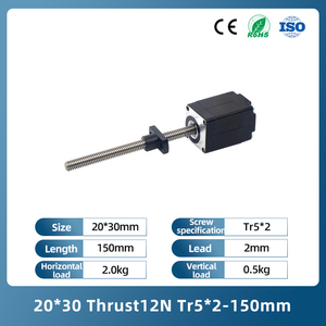 สกรูเกลียวสี่เหลี่ยมคางหมูขนาดเล็ก20มม. <span class=keywords><strong>NEMA</strong></span> 8 T5/T8/T10สเต็ปเปอร์มอเตอร์เชิงเส้นพร้อมสกรูตะกั่ว60-150มม. ความยาวเพลา12V มอเตอร์ DC - Product Image 4