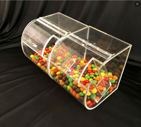 Boîte de rangement alimentaire en acrylique transparent avec couvercle incurvé en plexiglas pour l'affichage de confiseries en détail