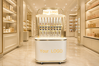 Chariot de parfumerie mobile à cadre métallique détachable, livraison directe usine, montage facile, pour magasin de cosmétiques de luxe