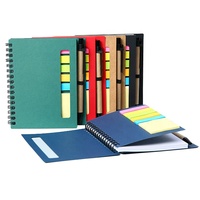 Cuaderno Espiral Creativo de Papel Kraft Promocional con Logotipo Personalizado, Cuadernos de Papelería de Oficina Portátiles, Notas Adhesivas, Bloc de Notas