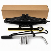 Cric ciseaux portable 2 tonnes à manivelle manuelle pour voiture, kit de réparation d'urgence des pneus avec clé à écrous pour berline, SUV, MPV