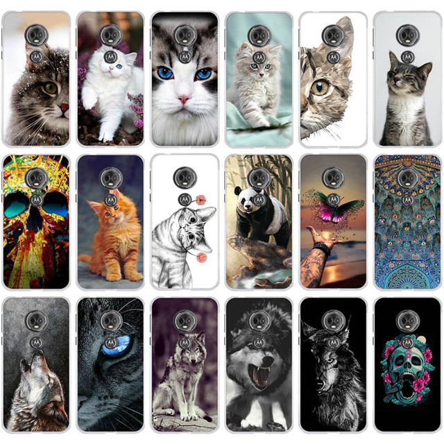 Cat Animal Painted Phone Case for Motorola Motor E7 TPU Silicone Cover for G9 G Plus Play Power Stylus 2021 One 5G G10 G20 G30