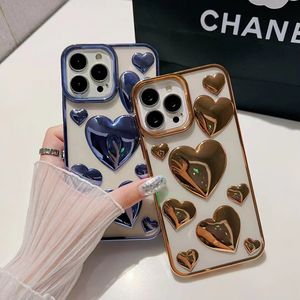 Funda de teléfono de corazón de <span class=keywords><strong>amor</strong></span> electrochapada a prueba de golpes de lujo para Iphone 7 8 Plus Xr Xs Max 11 12 13 14 15 Pro Max funda blanda - Product Image 6