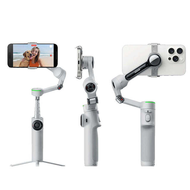 Insta360 Flow 2 Pro Creator Version Smart Handheld Gimbal with 3-Axis Stabilization for Android iPhone for Selfie Video Shooting